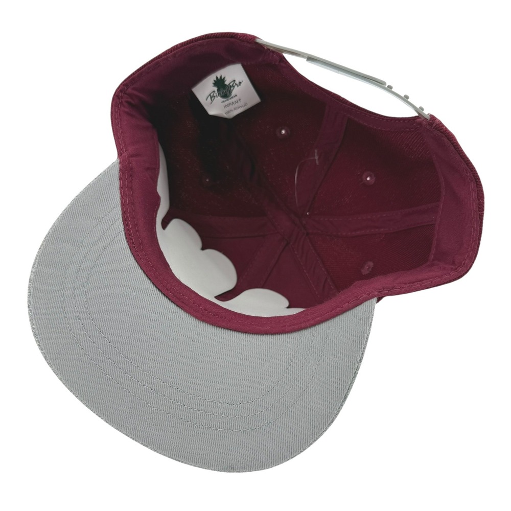 BinkyBro Skate Co Infant Snapback Hat Burgundy Grey Flat Brim Adjustable Cap - Picture 5 of 5